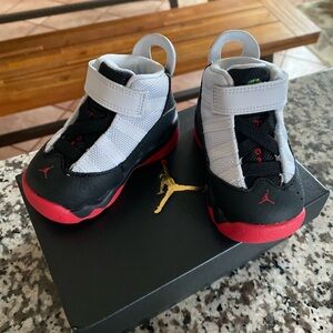 Jordan Baby Black and Red Sneakers